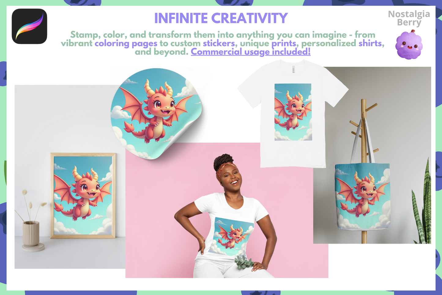 100+ Adorable Baby Dragon Stamps for Procreate Art - Cozy Brushery