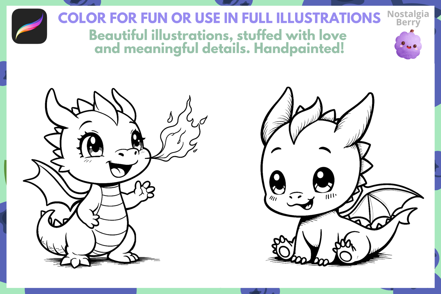 100+ Adorable Baby Dragon Stamps for Procreate Art - Cozy Brushery