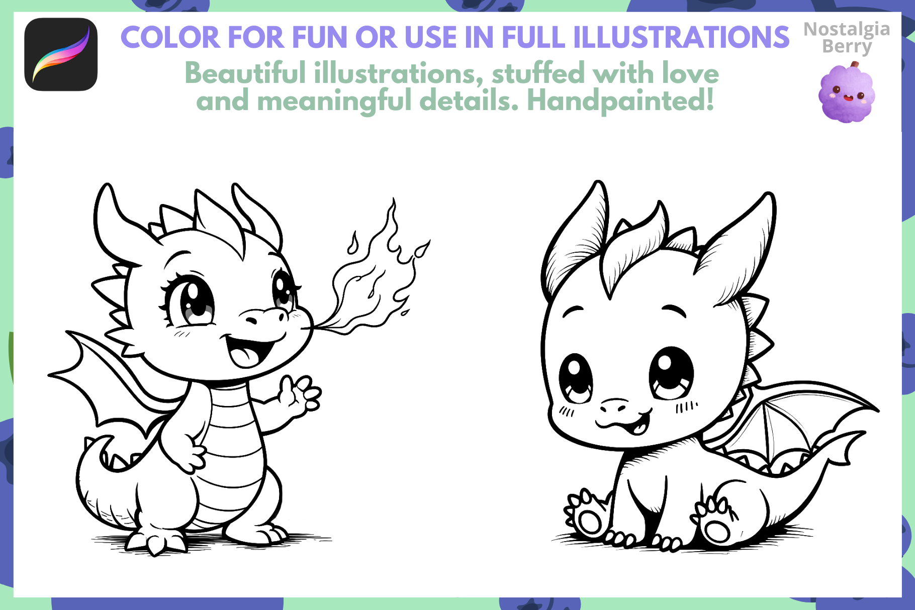 100+ Adorable Baby Dragon Stamps for Procreate Art - Cozy Brushery