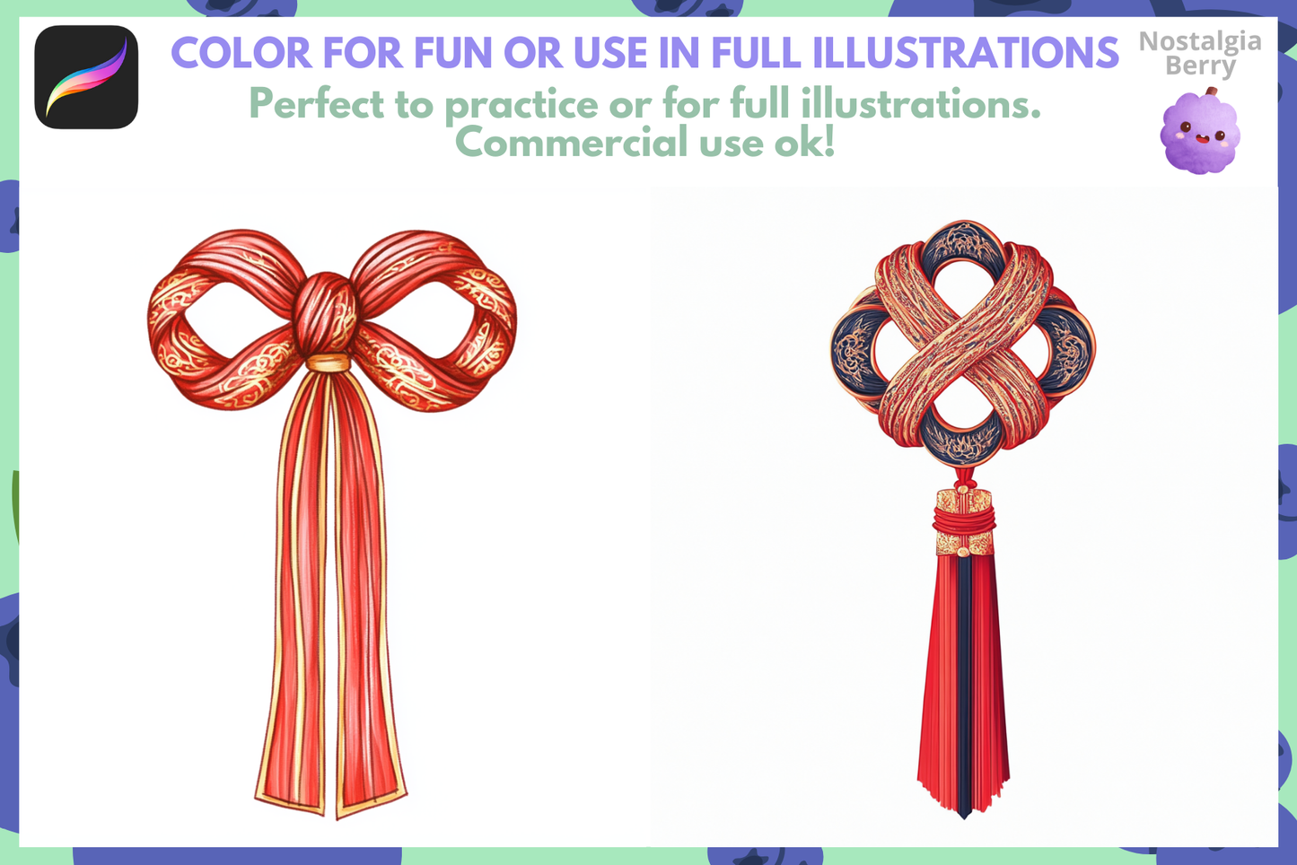 100+ Chinese Knot Stamps for Procreate Art Designs - Cozy Brushery