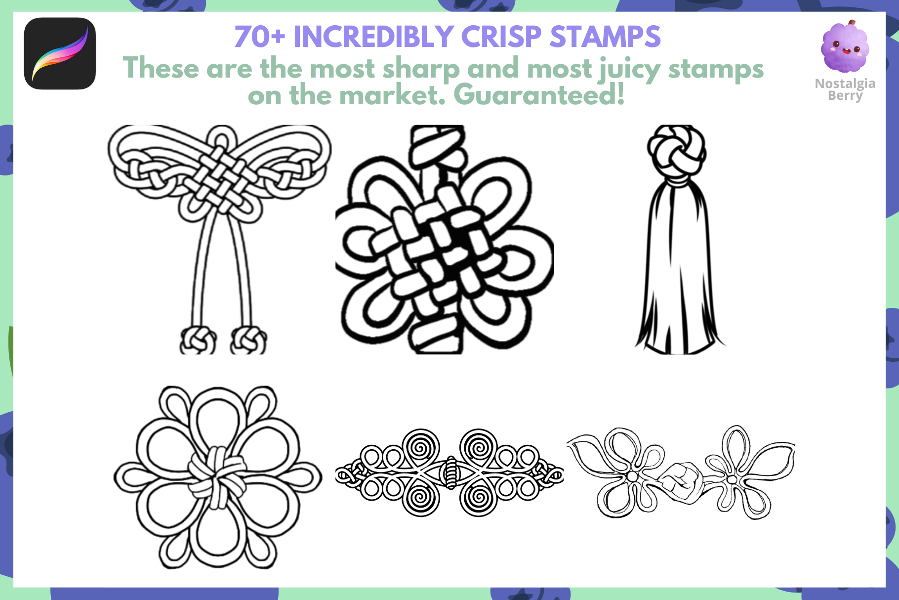 100+ Chinese Knot Stamps for Procreate Art Designs - Cozy Brushery