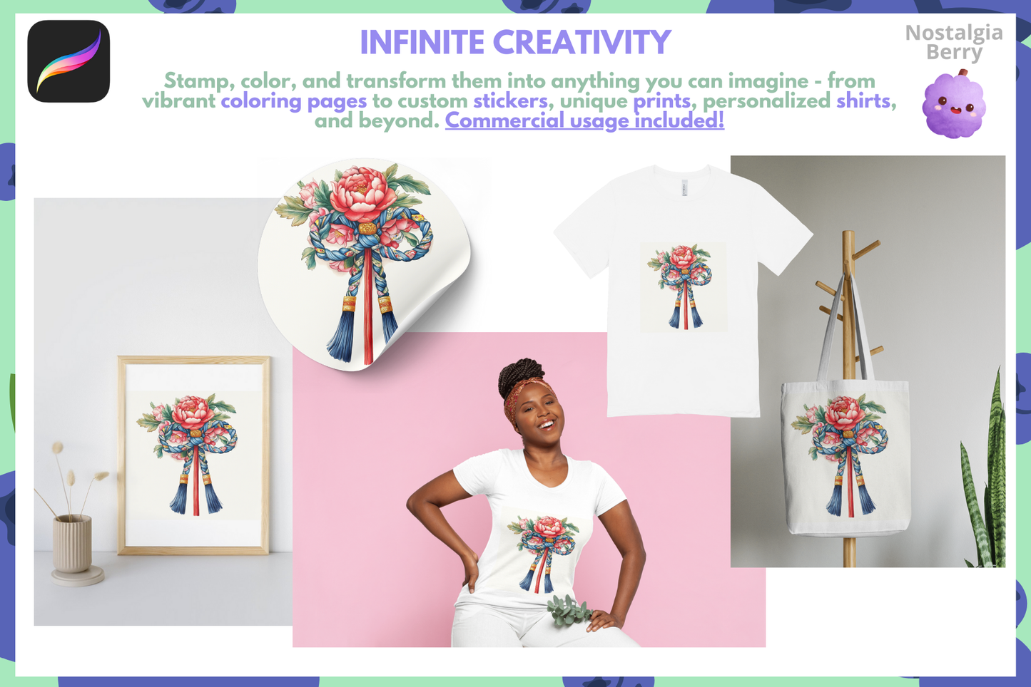 100+ Chinese Knot Stamps for Procreate Art Designs - Cozy Brushery