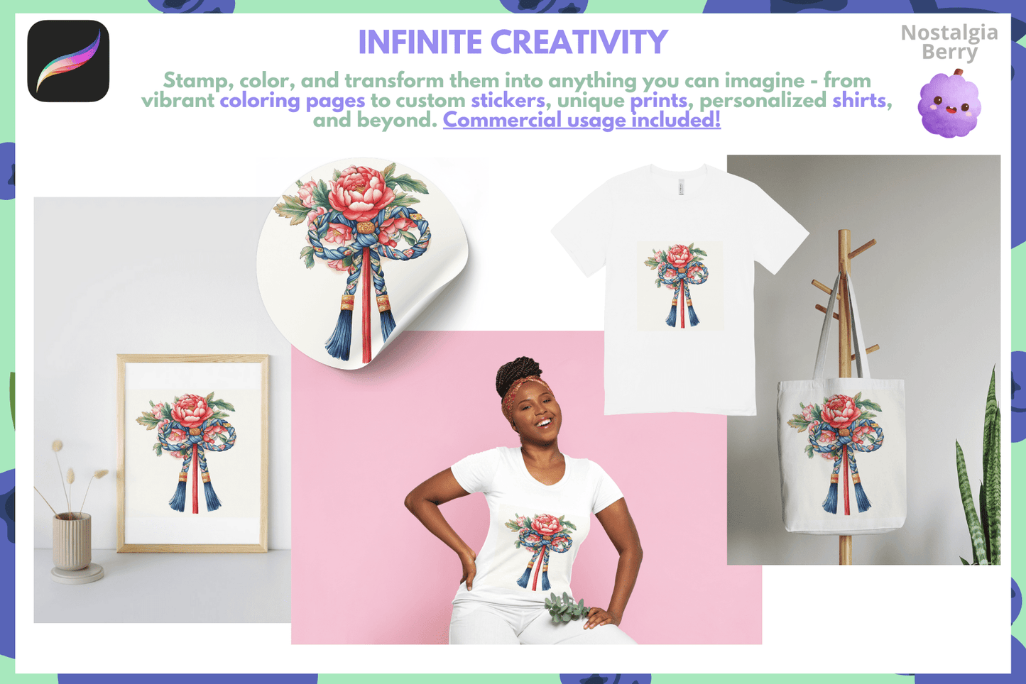 100+ Chinese Knot Stamps for Procreate Art Designs - Cozy Brushery