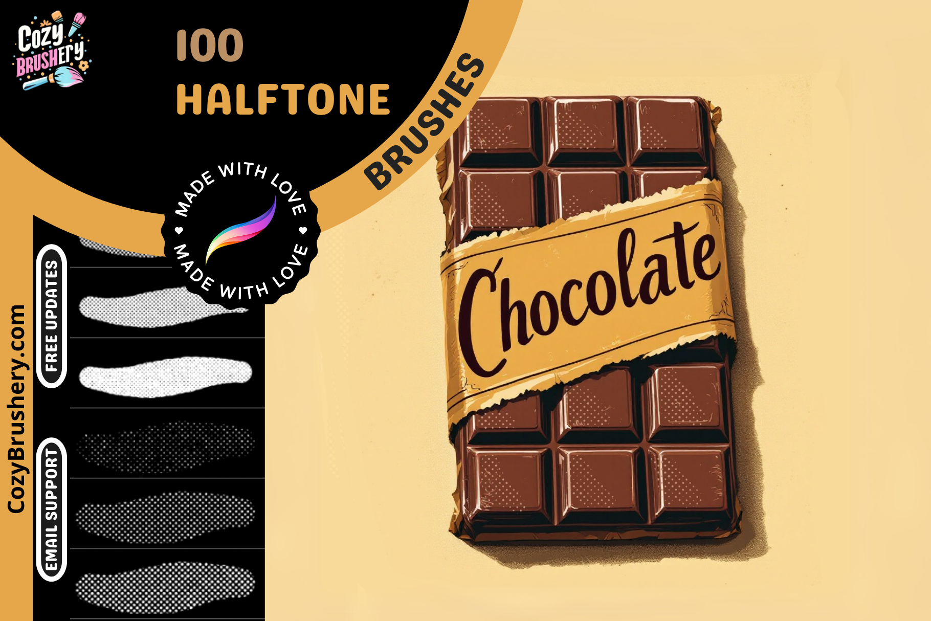 200+ Advanced Halftone Brushes for Retro Art Comics Tool - Cozy Brushery