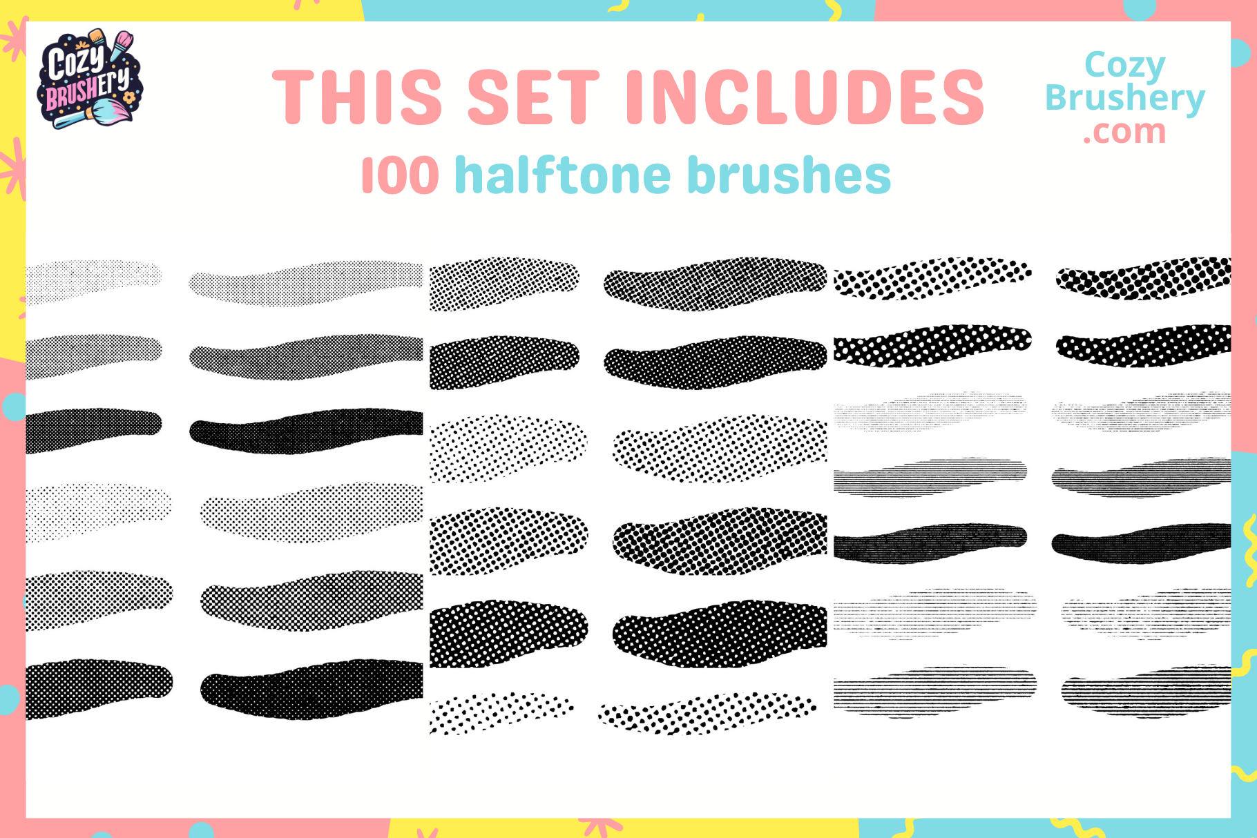 200+ Advanced Halftone Brushes for Retro Art Comics Tool - Cozy Brushery