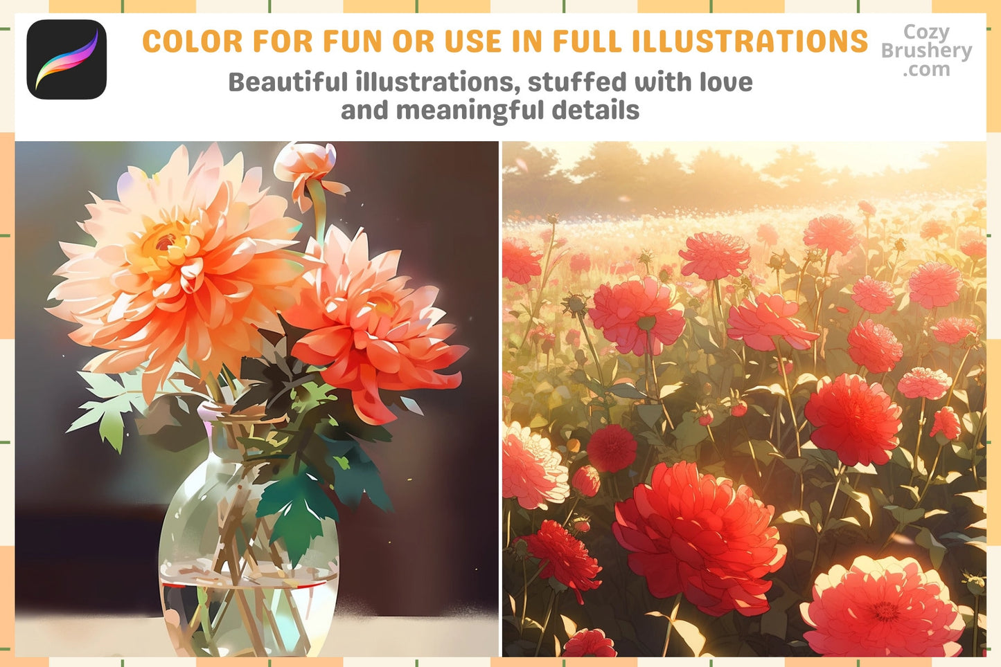 200+ Procreate Dahlia Stamps For Enchanting Digital Art - Cozy Brushery