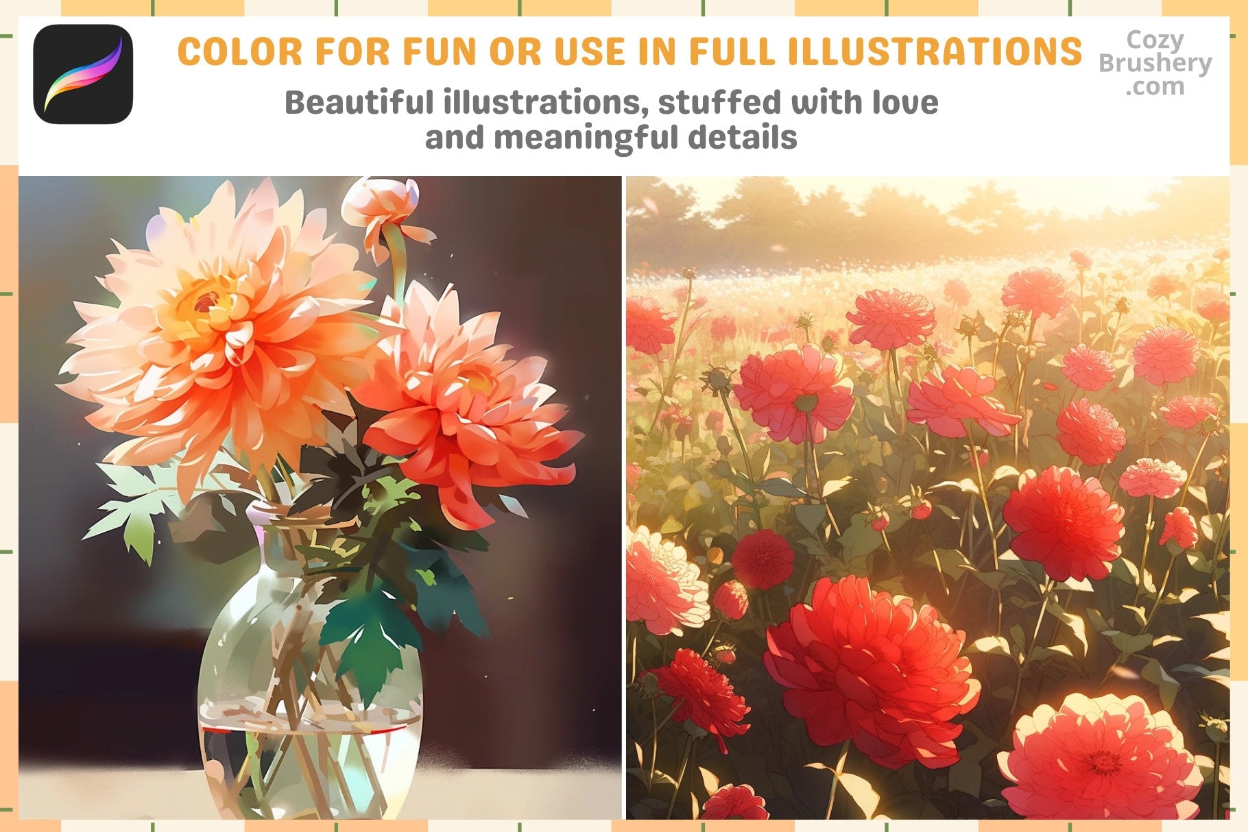 200+ Procreate Dahlia Stamps For Enchanting Digital Art - Cozy Brushery