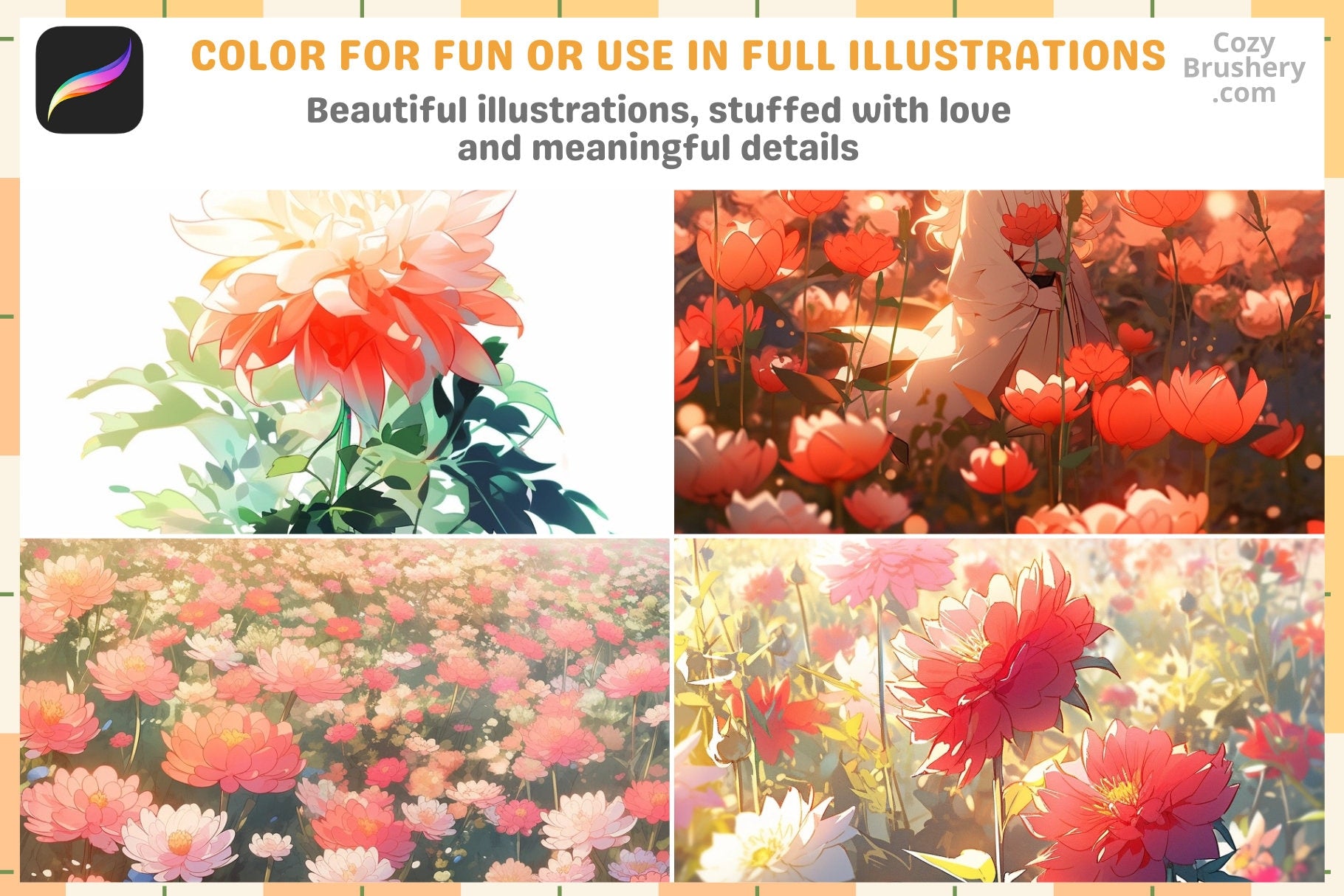 200+ Procreate Dahlia Stamps For Enchanting Digital Art - Cozy Brushery