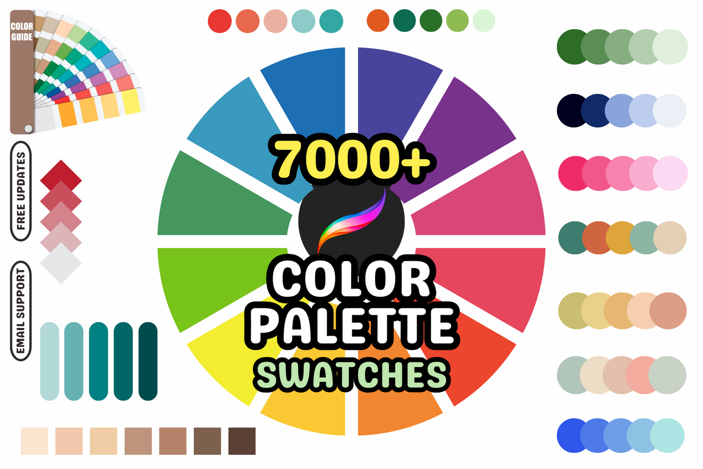 250+ Procreate Color Palette Bundle for Anime and Manga - Cozy Brushery