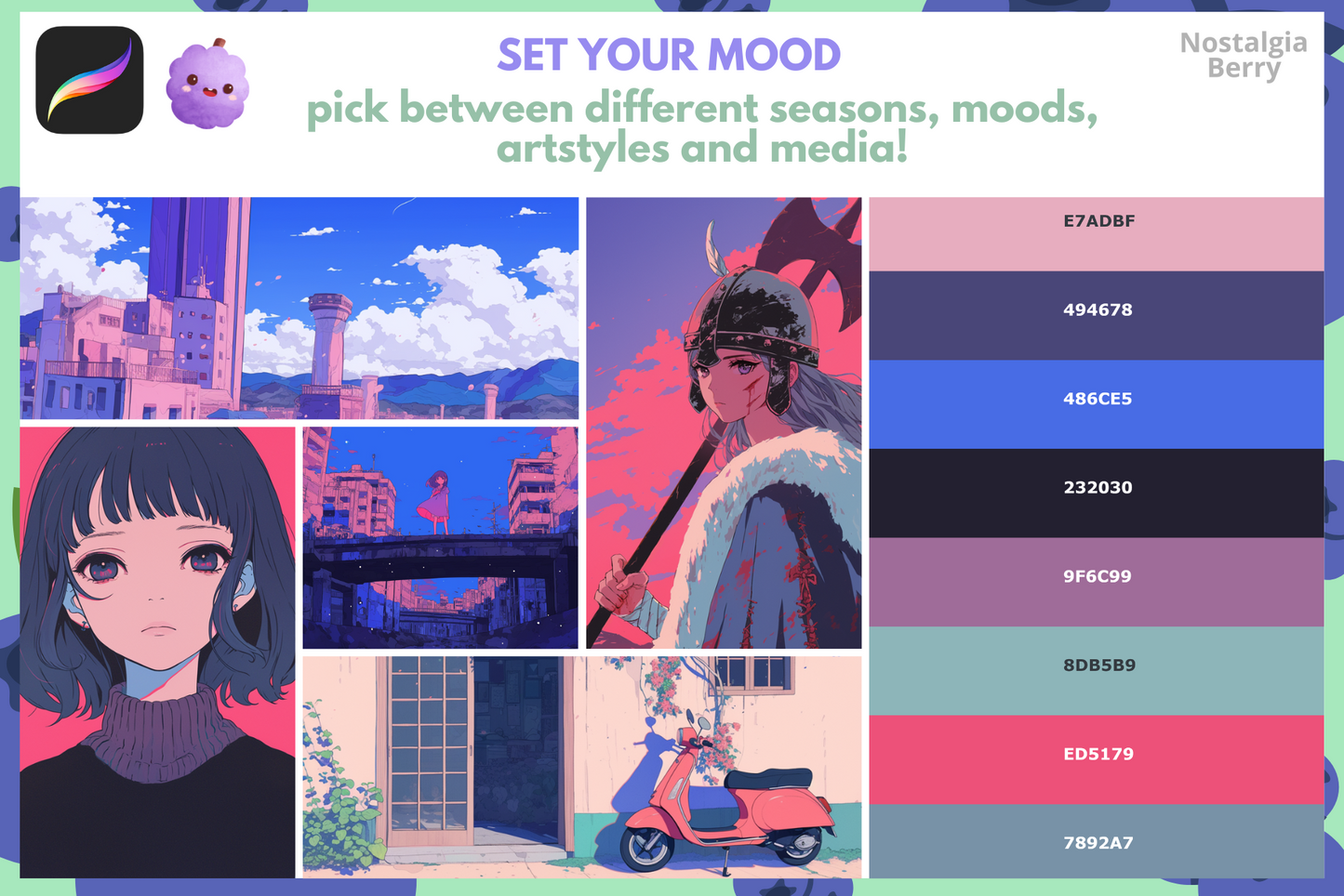250+ Procreate Color Palette Bundle for Anime and Manga - Cozy Brushery