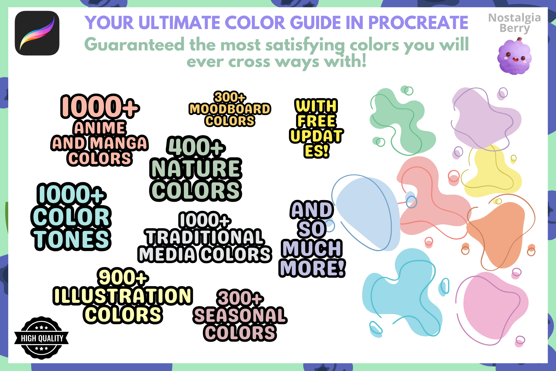 250+ Procreate Color Palette Bundle for Anime and Manga - Cozy Brushery