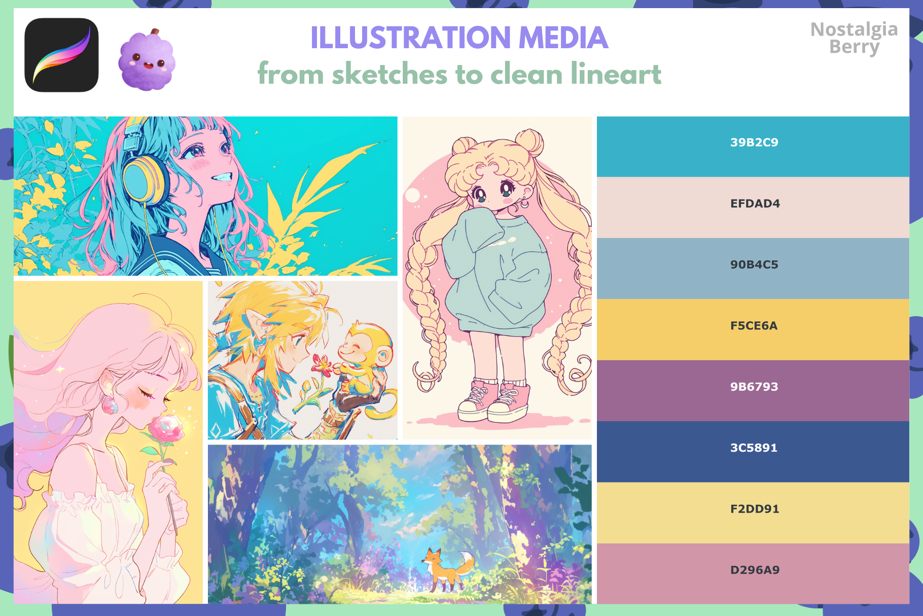 250+ Procreate Color Palette Bundle for Anime and Manga - Cozy Brushery