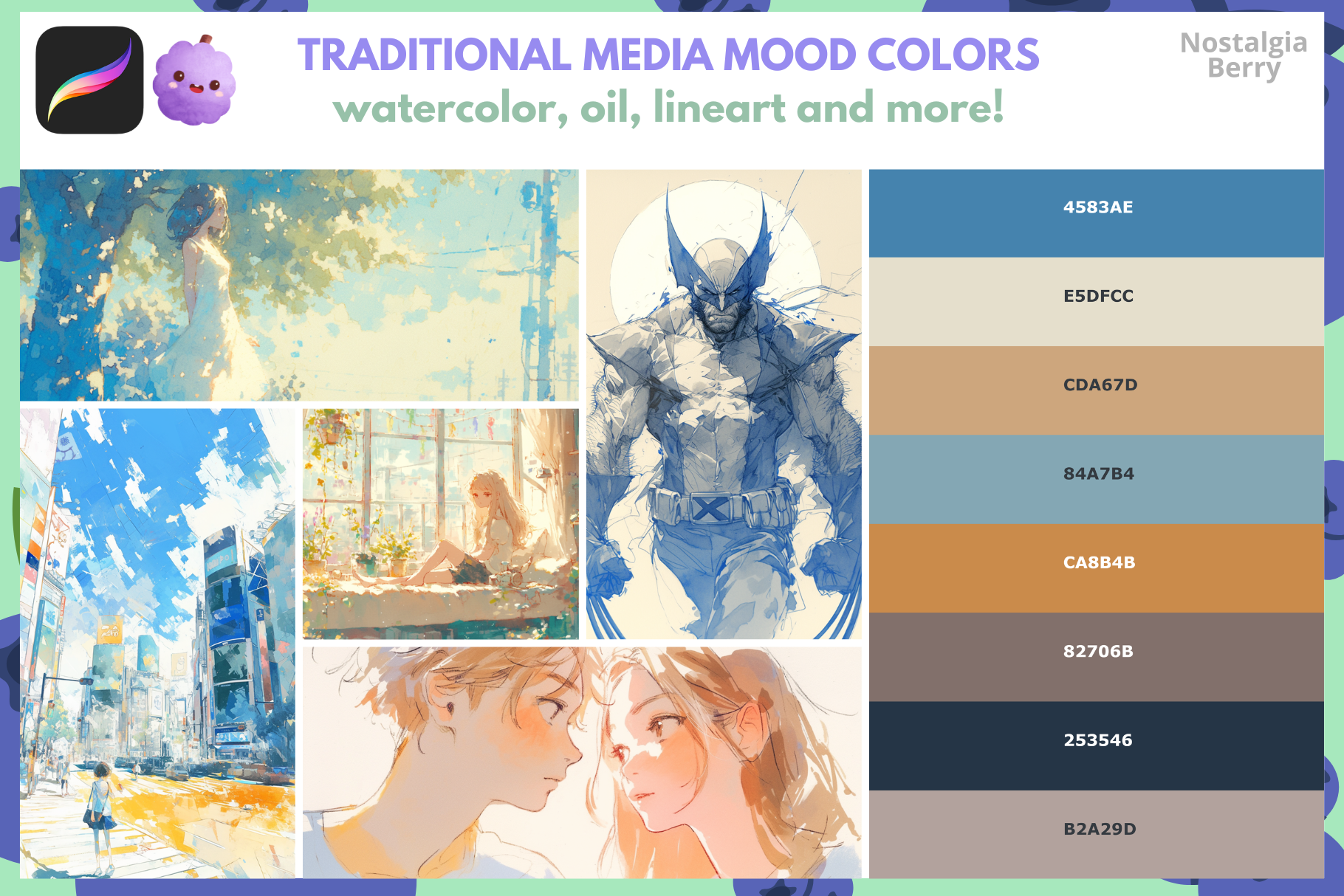 250+ Procreate Color Palette Bundle for Anime and Manga - Cozy Brushery