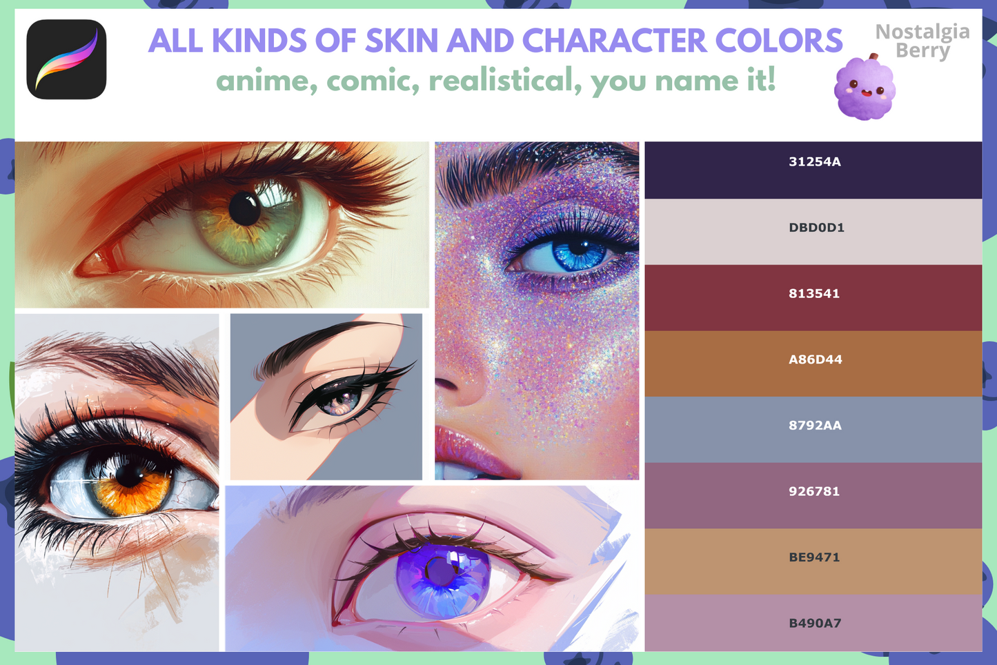 250+ Procreate Color Palette Bundle for Anime and Manga - Cozy Brushery