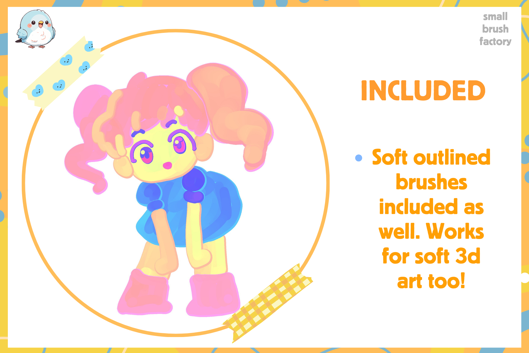 3D Outline Colorful Lettering Fun Pack – 23 Procreate Brushes - Cozy Brushery