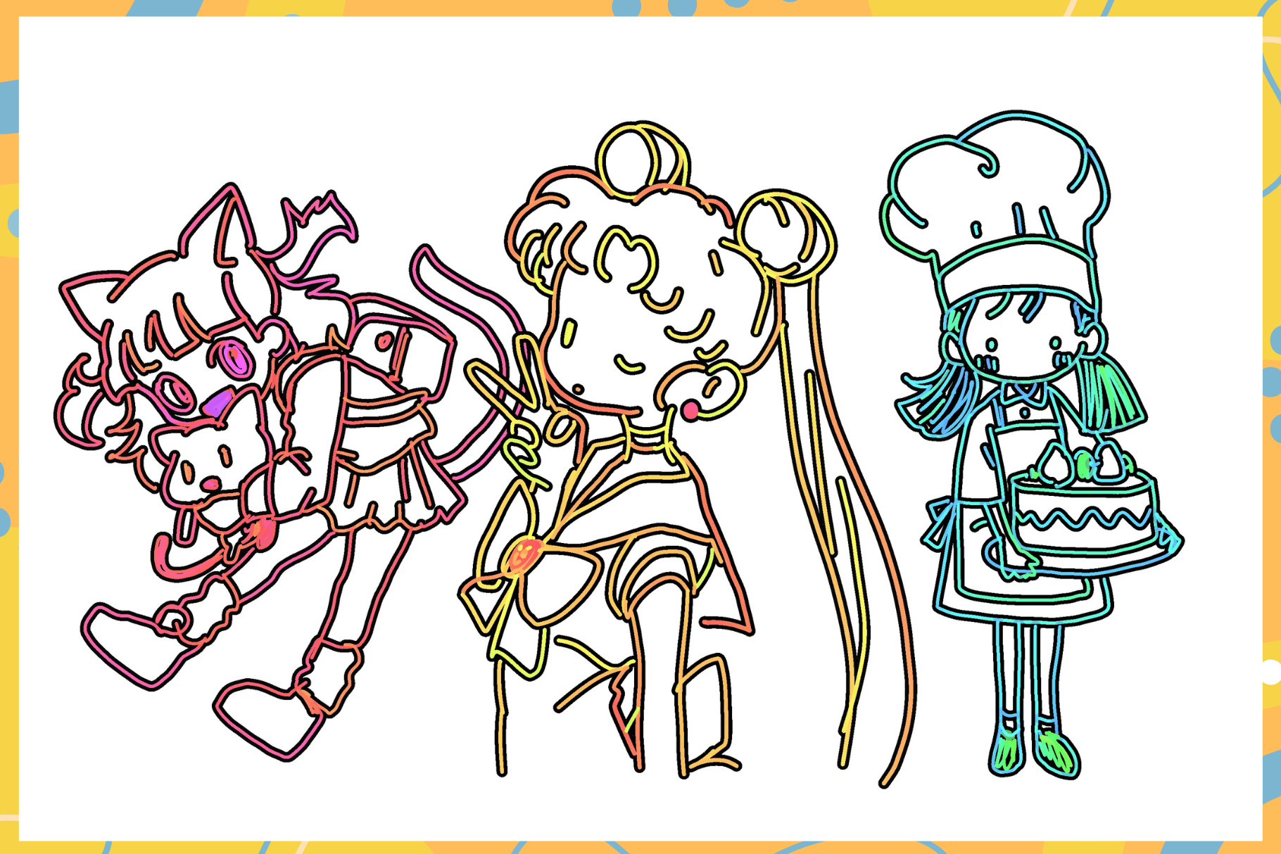 3D Outline Colorful Lettering Fun Pack – 23 Procreate Brushes - Cozy Brushery