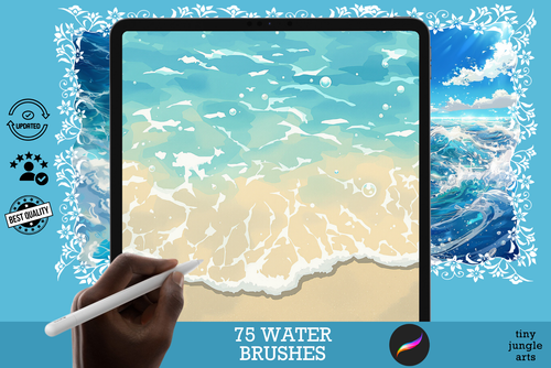 Aqua Magic – 75 Procreate Brushes for Water and Sea - Cozy Brushery