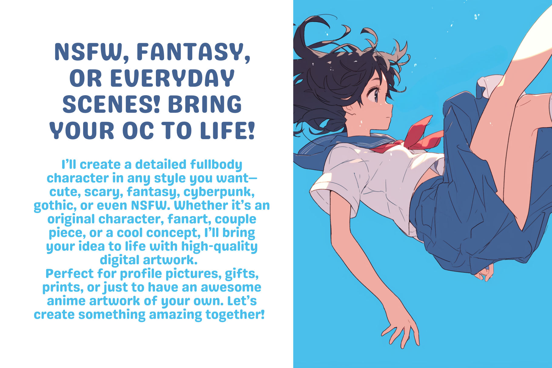 Custom Anime Art Illustration Commission for Unique Creations - Cozy Brushery