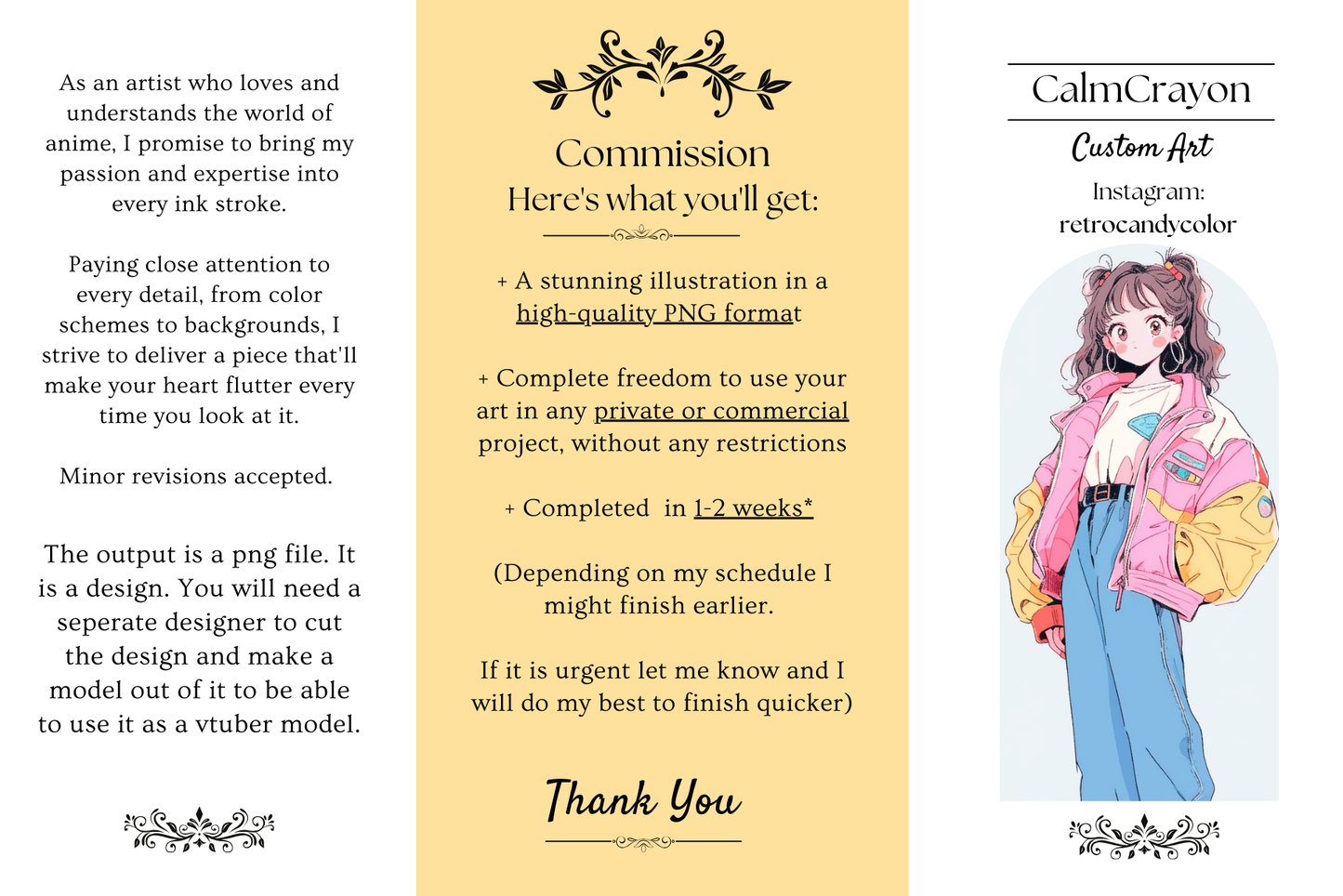 Cute Anime Character Design vTuber Commission for Streamers - Cozy Brushery