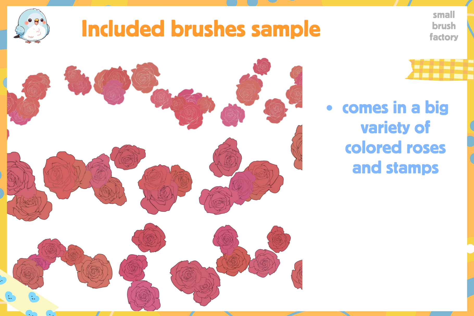 Cute Rose Garden Essentials – 38 Procreate Brushes Set - Cozy Brushery