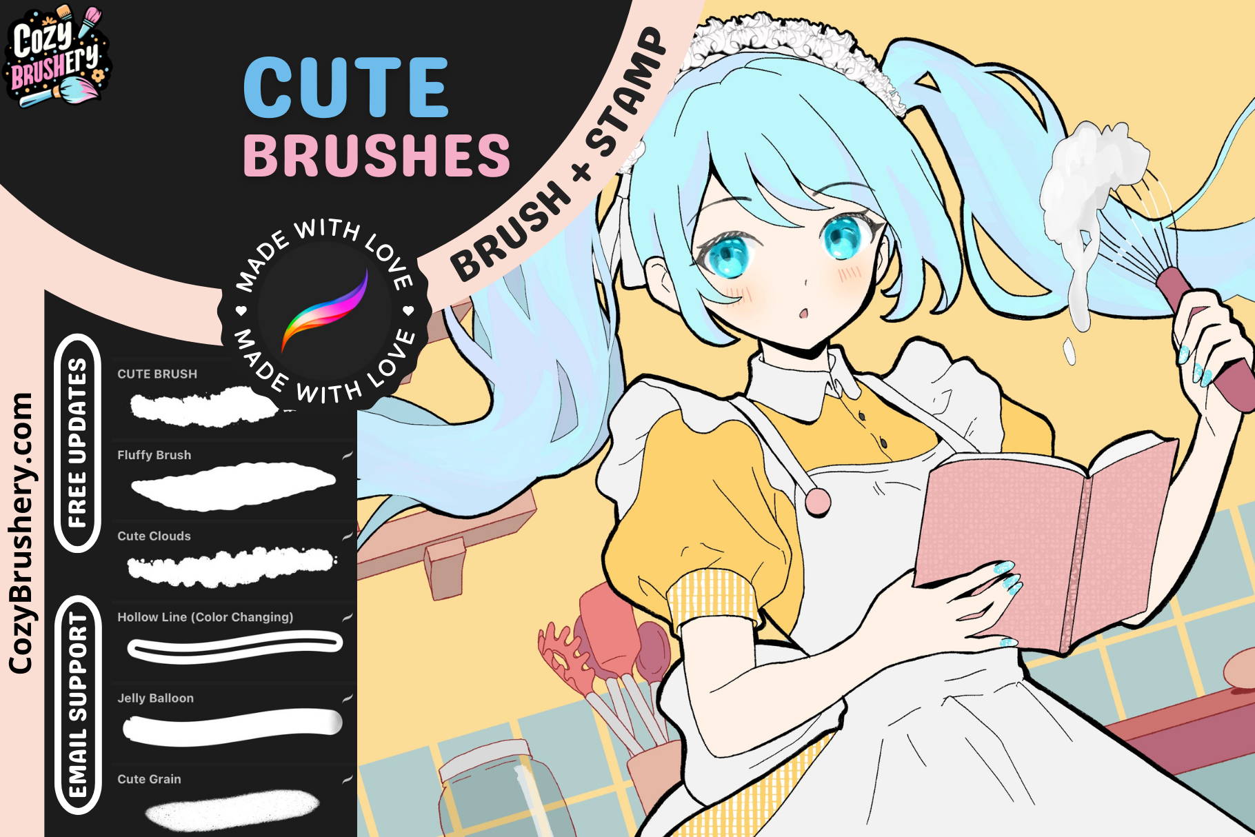 Cutest Procreate Brushes Ever Made Cute Stamps and Patterns - Cozy Brushery