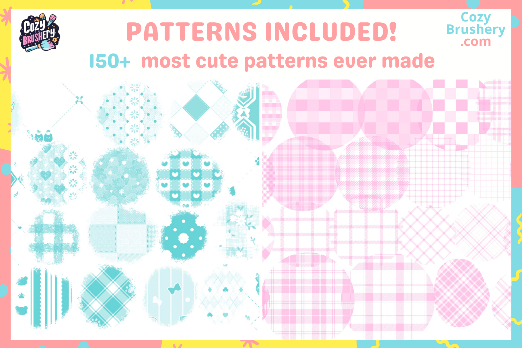 Cutest Procreate Brushes Ever Made Cute Stamps and Patterns - Cozy Brushery