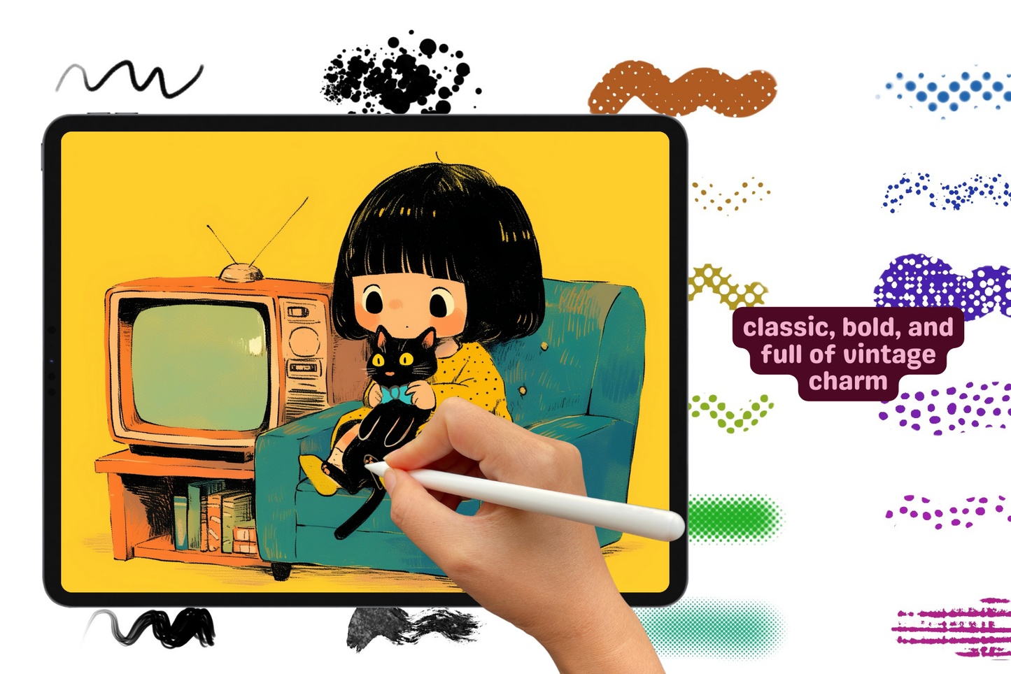 Dynamic Retro and Pixel Procreate Brush Combo 38 Brushes - Cozy Brushery