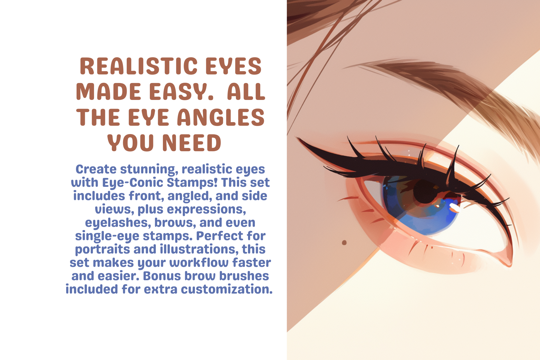 Eye Enchantment Pack – 28 Eyelash & 72 Realistic Iris Stamps - Cozy Brushery