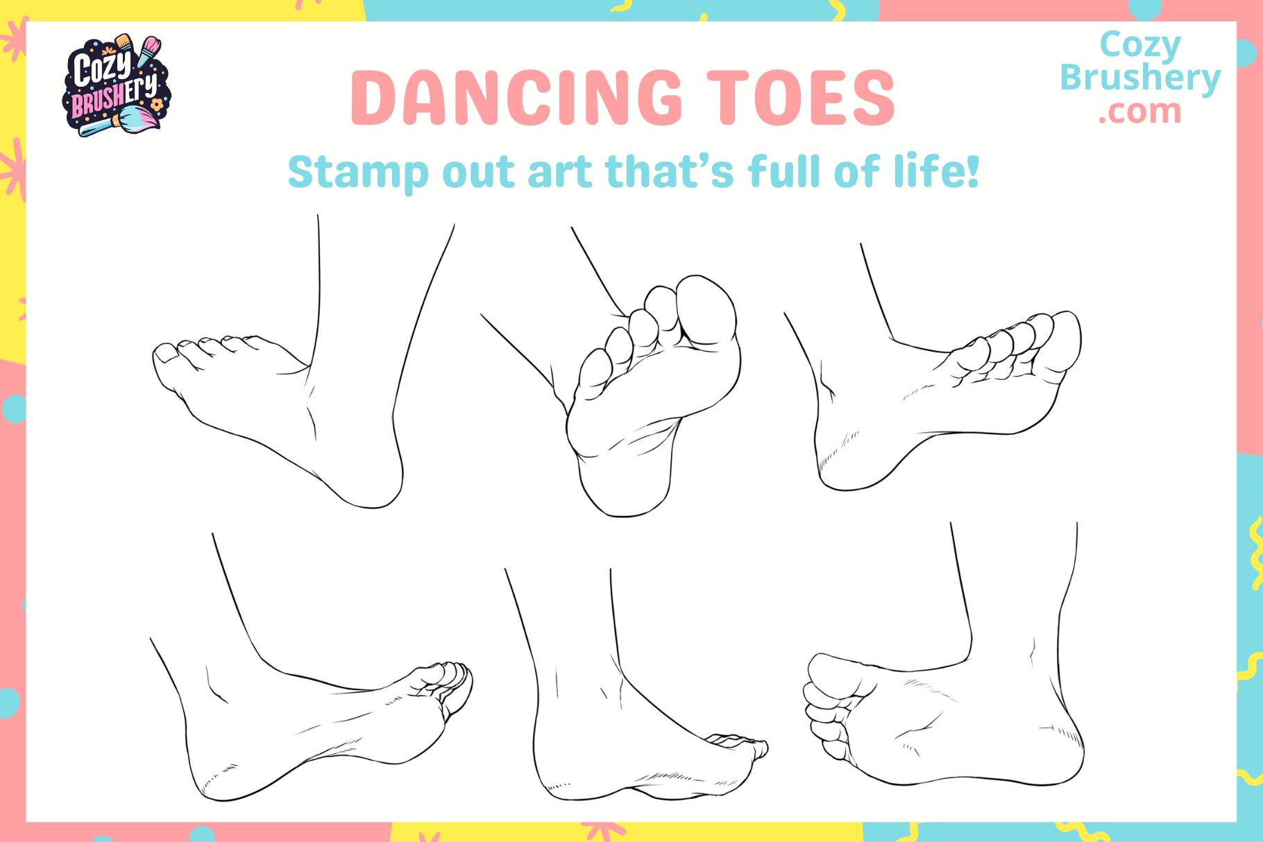Feet Stamp Pack – 60 Procreate Stamps for Art Styles - Cozy Brushery