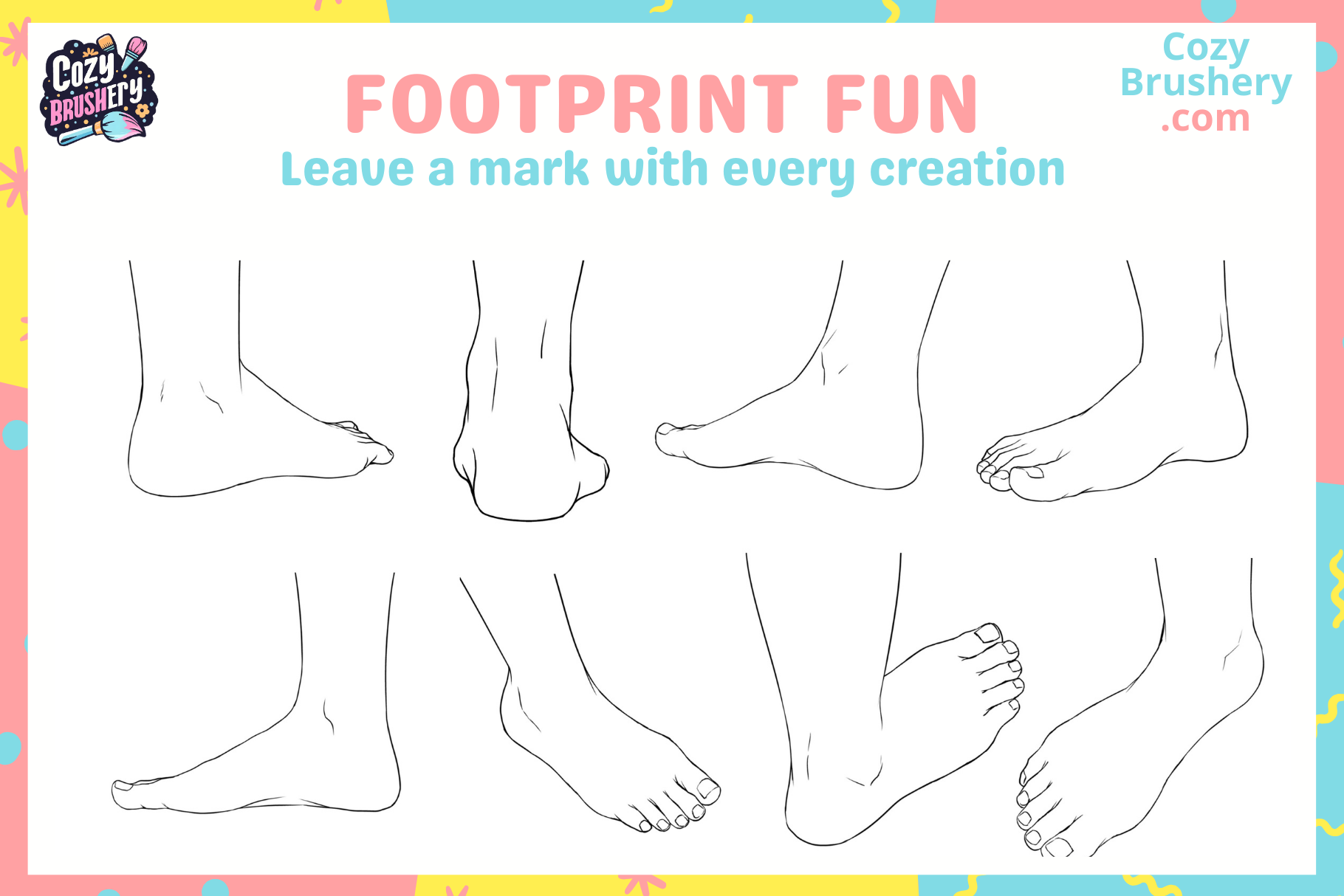 Feet Stamp Pack – 60 Procreate Stamps for Art Styles - Cozy Brushery