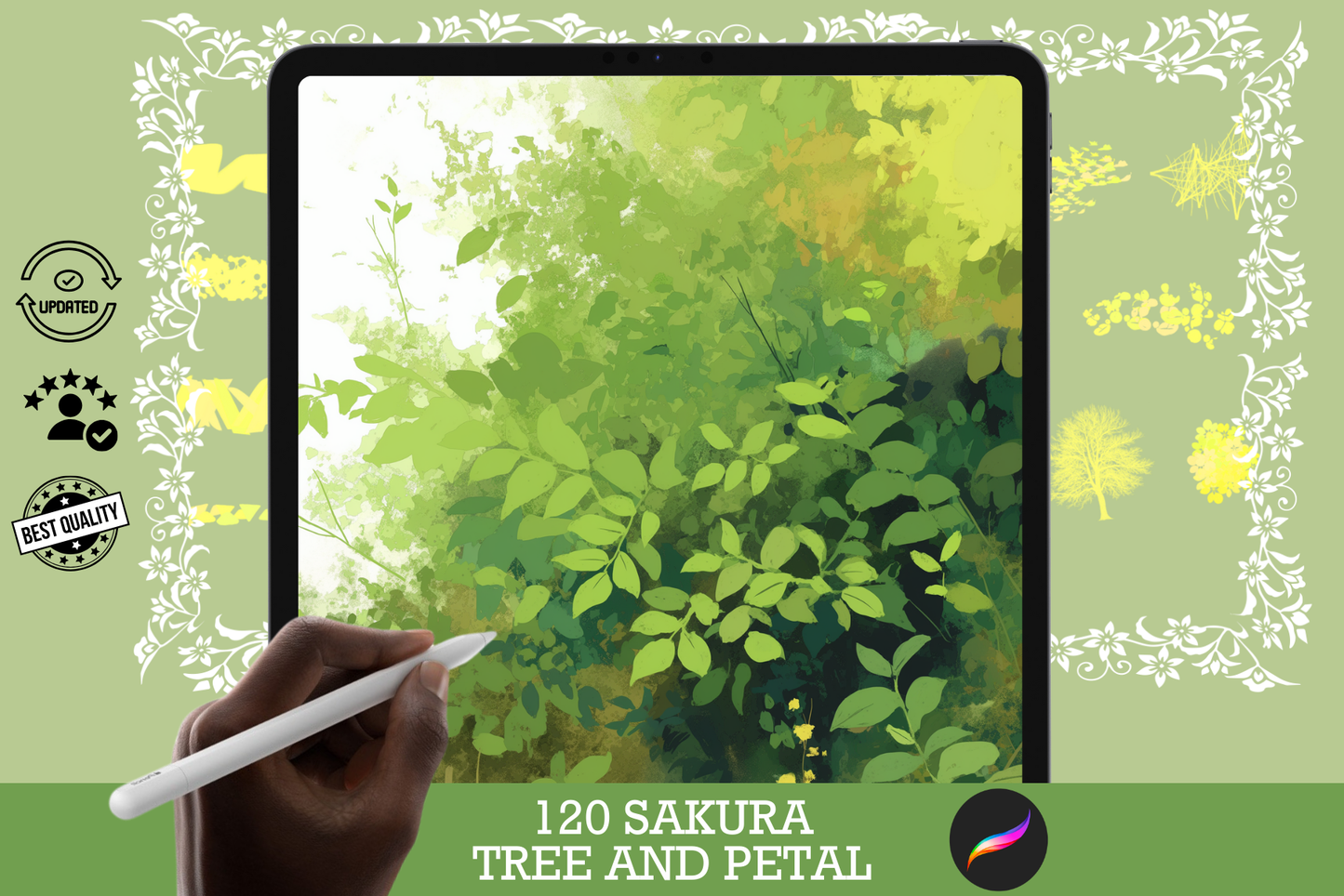 Foliage Frenzy – 101 Procreate Brushes for Nature Art - Cozy Brushery