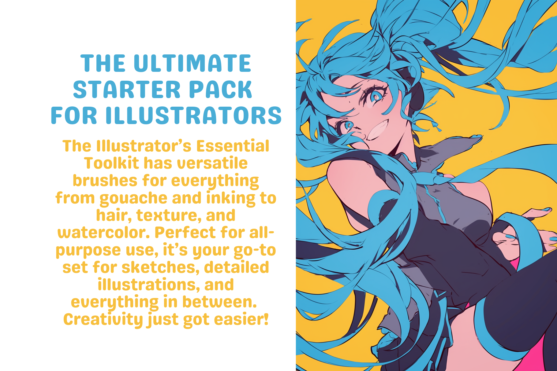 FREE Procreate Anime Illustration Essentials, Inking, lineart, Painting, Hair, Watercolor - Cozy Brushery