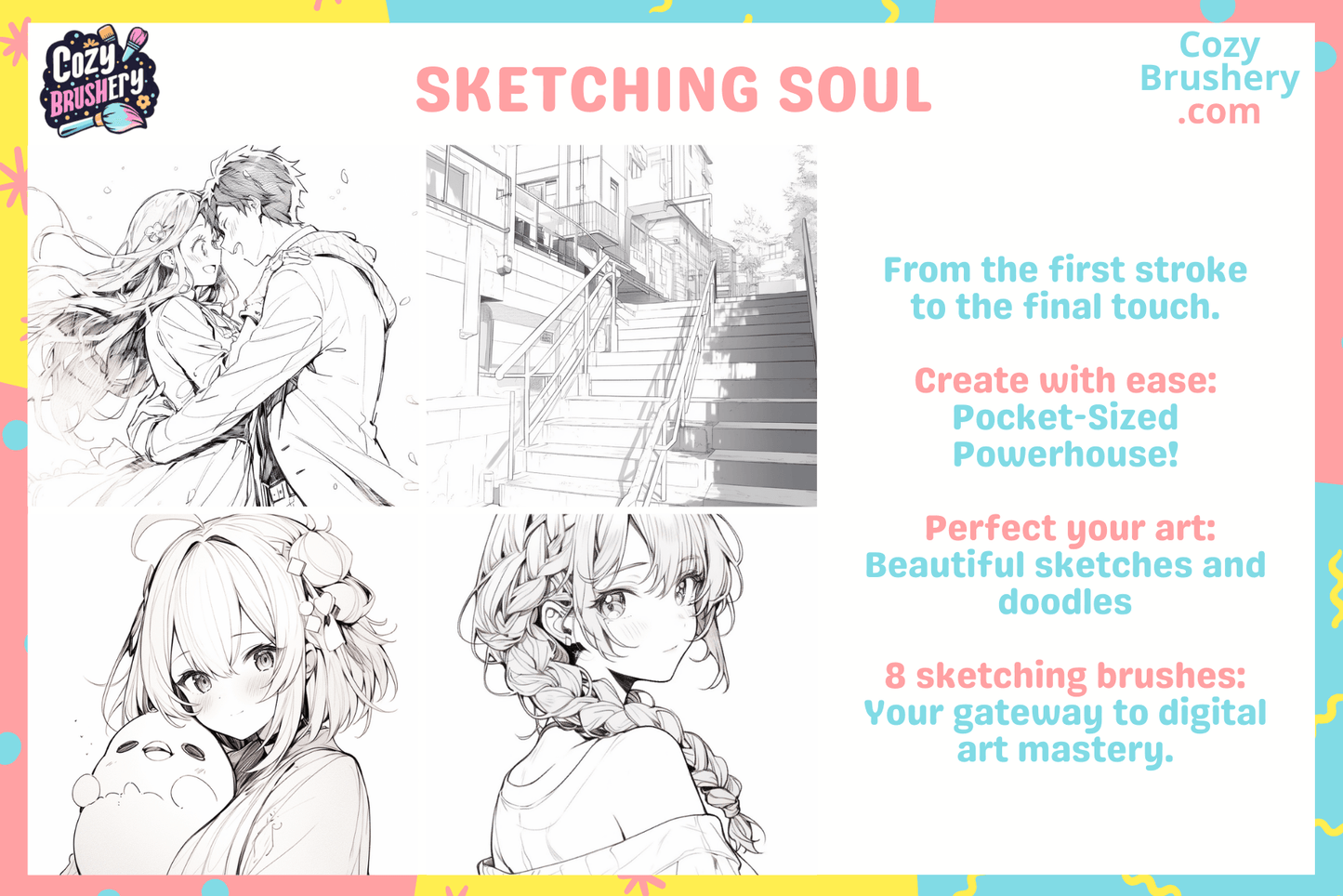 Procreate Sketching Sensations: 8 Free Dynamic Brushes for Artistic Mastery - Cozy Brushery