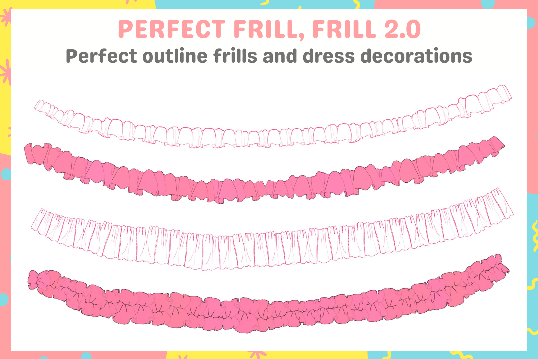 Frill Magic 2.0 Procreate Brushes for Perfect Frills - Cozy Brushery