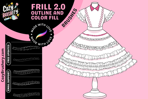 Frill Magic 2.0 Procreate Brushes for Perfect Frills - Cozy Brushery