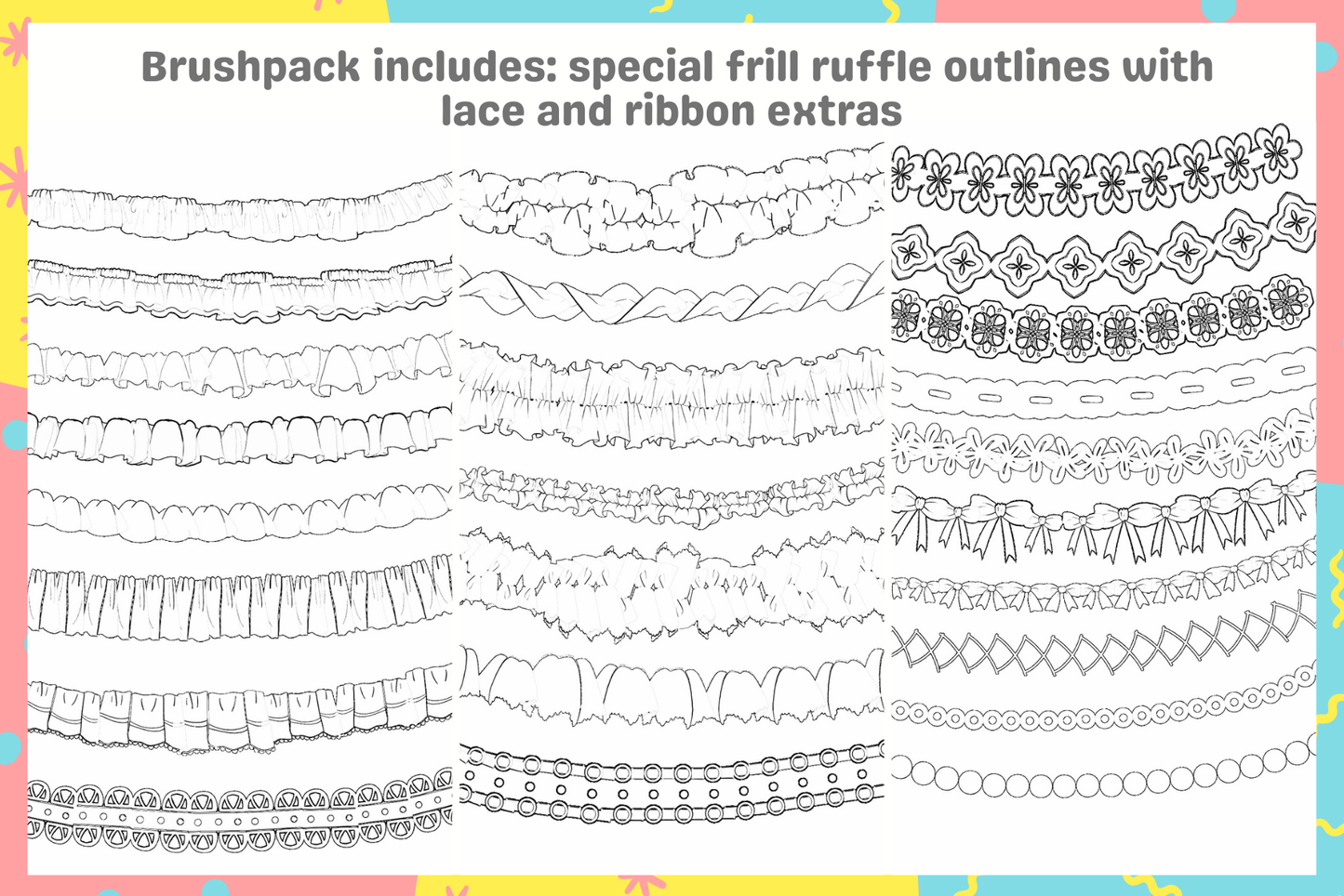 Frill Magic 2.0 Procreate Brushes for Perfect Frills - Cozy Brushery
