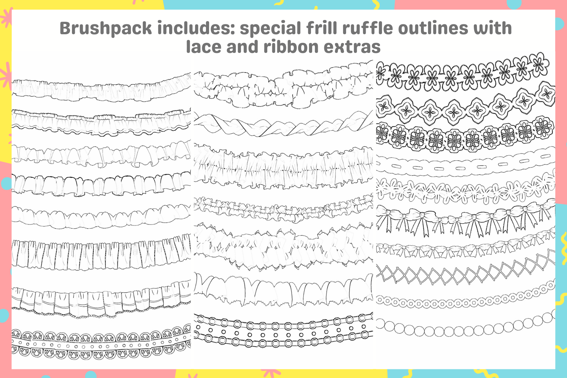 Frill Magic 2.0 Procreate Brushes for Perfect Frills - Cozy Brushery