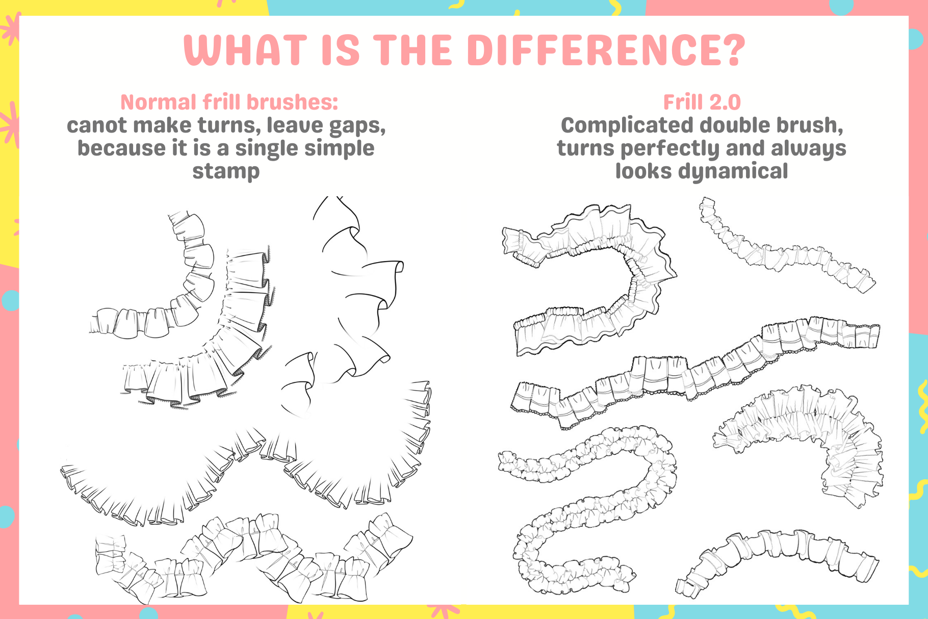 Frill Magic 2.0 Procreate Brushes for Perfect Frills - Cozy Brushery