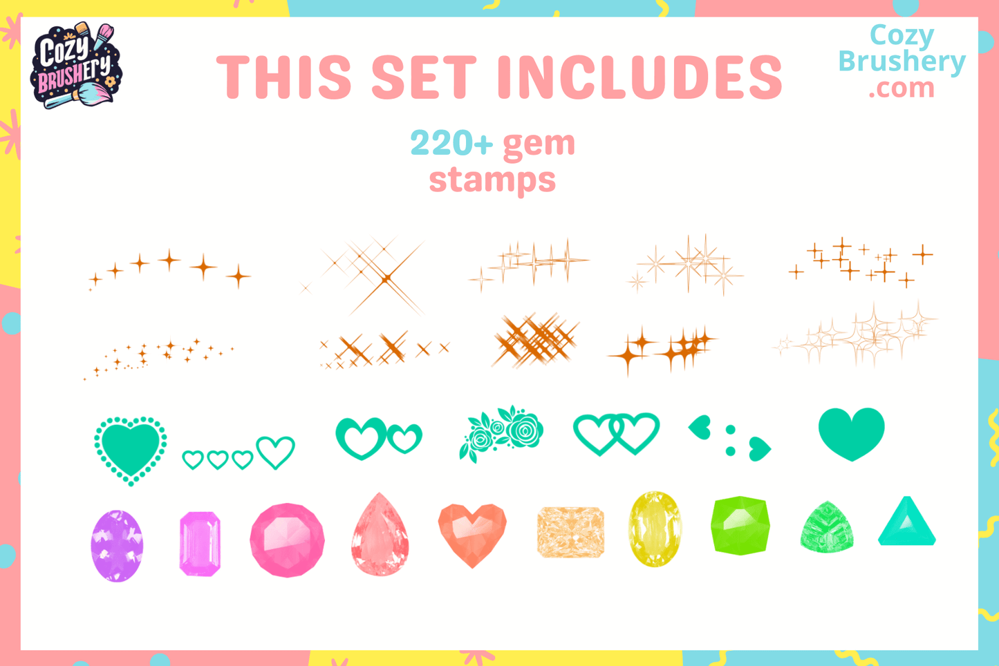 Fun Manicure – 38 Glitter Brushes and 52 Stamps Set - Cozy Brushery