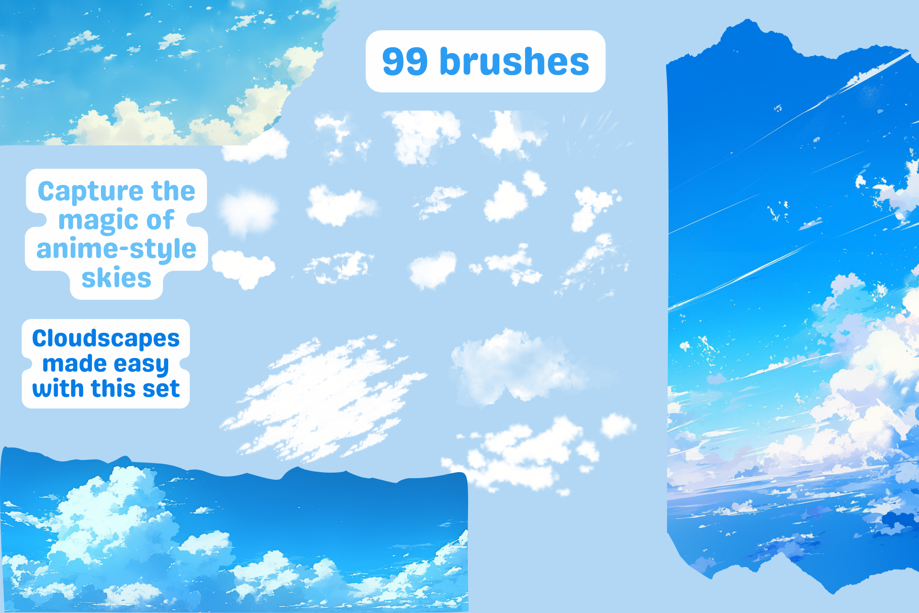 Ghibli Cloudscape Set – 79 Procreate Brushes For Skies - Cozy Brushery