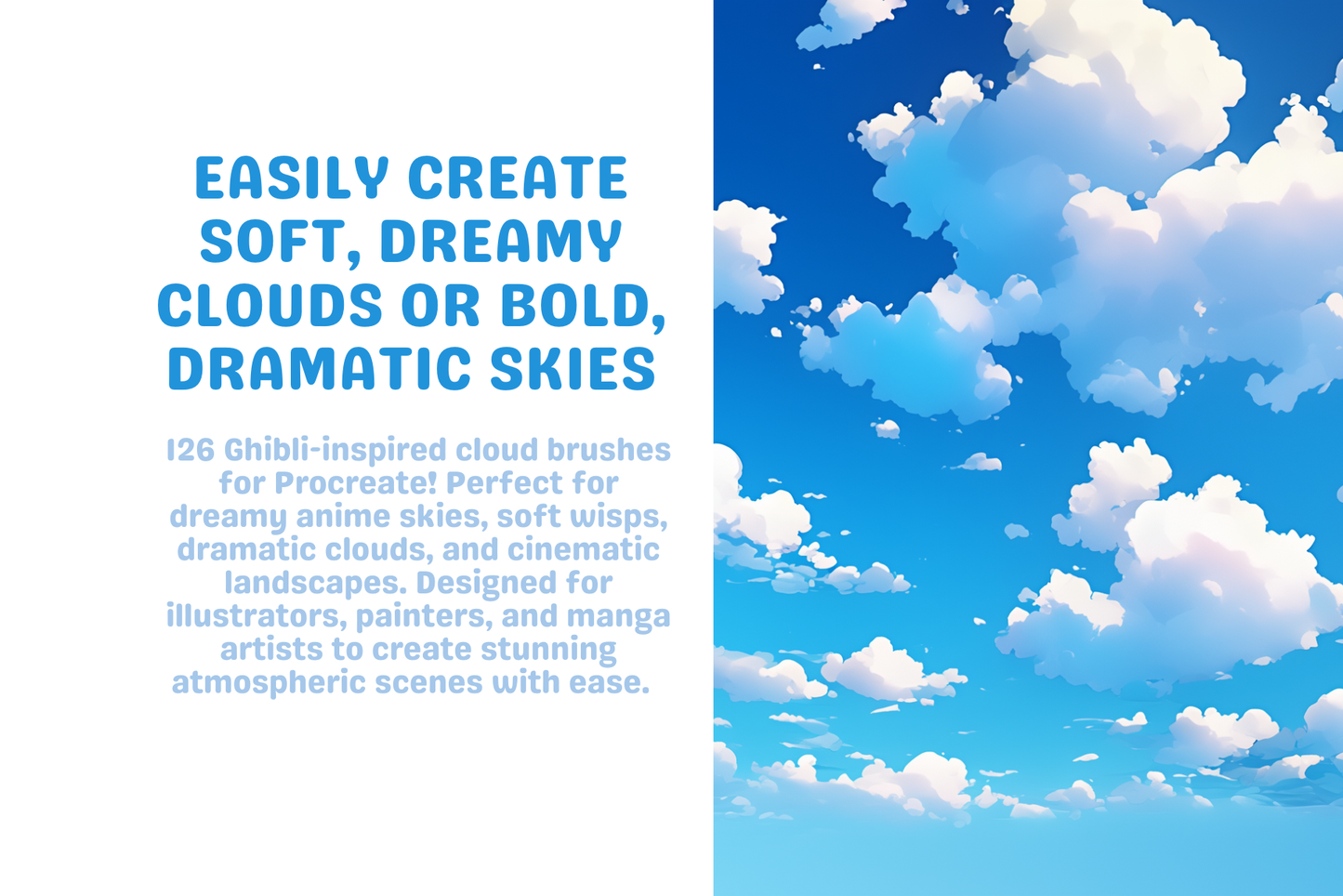 Ghibli Cloudscape Set – 79 Procreate Brushes For Skies - Cozy Brushery