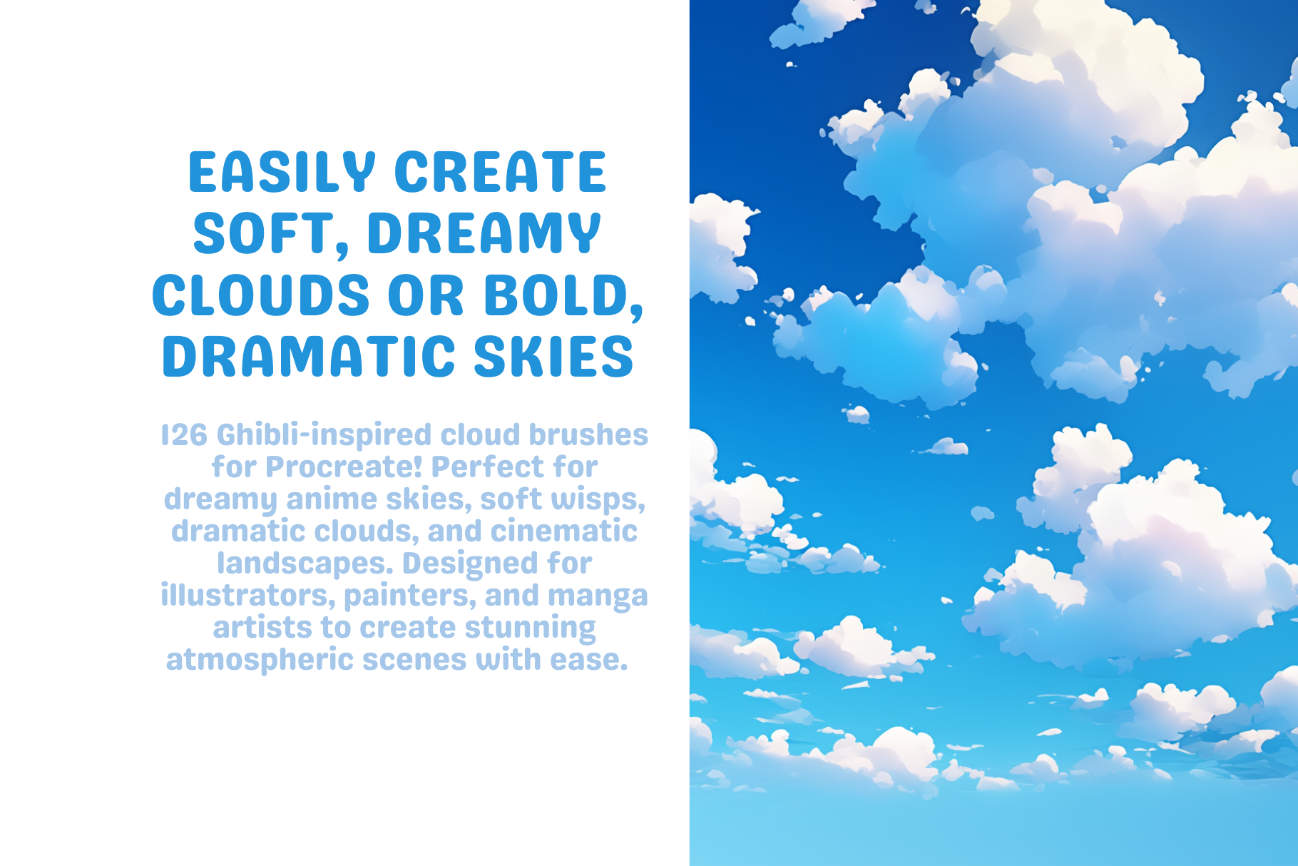 Ghibli Cloudscape Set – 79 Procreate Brushes For Skies - Cozy Brushery
