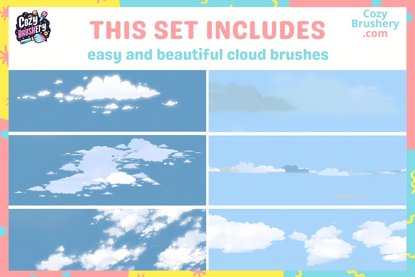 Ghibli Inspired Procreate Nature Brush Set 203 Brushes - Cozy Brushery