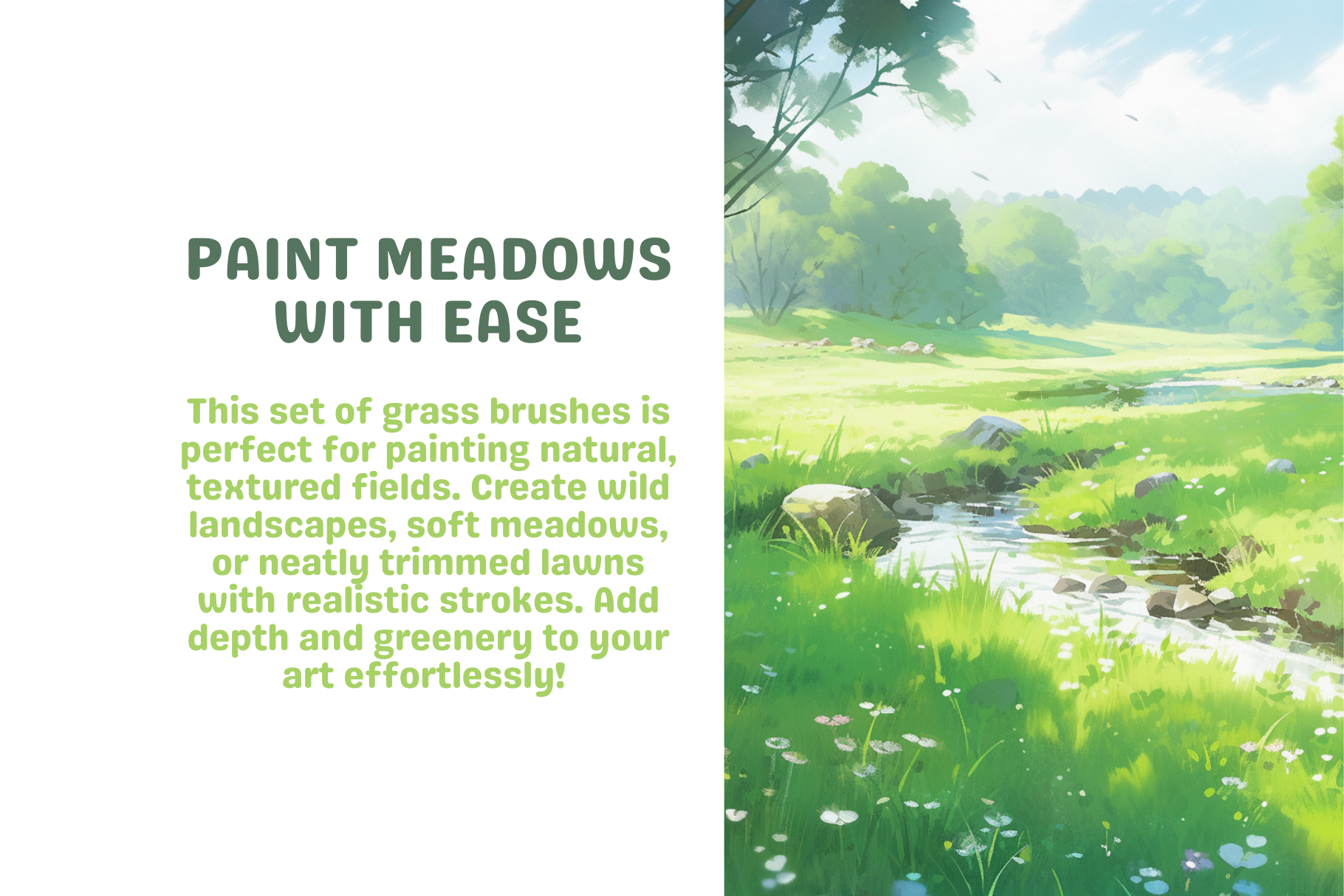 Grass Galore Pack – 220 Procreate Brushes for Nature - Cozy Brushery