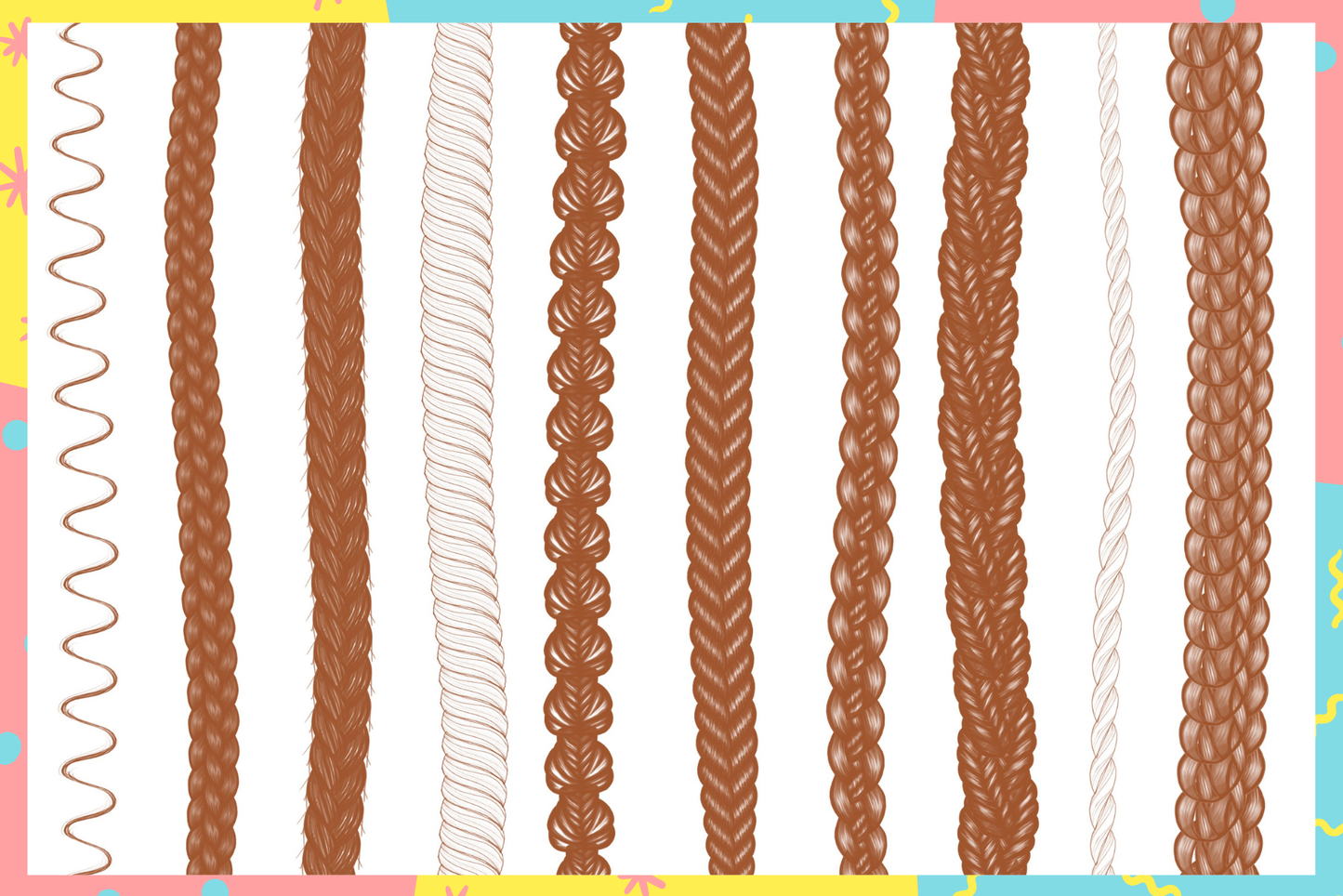 Hair Braids Brush Pack – 30 Procreate Brushes for Art - Cozy Brushery