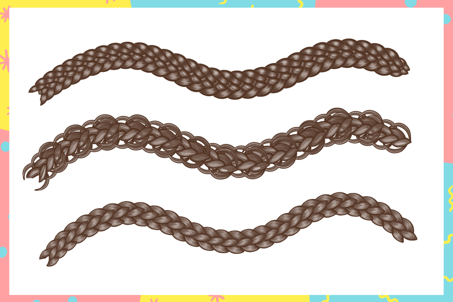 Hair Braids Brush Pack – 30 Procreate Brushes for Art - Cozy Brushery