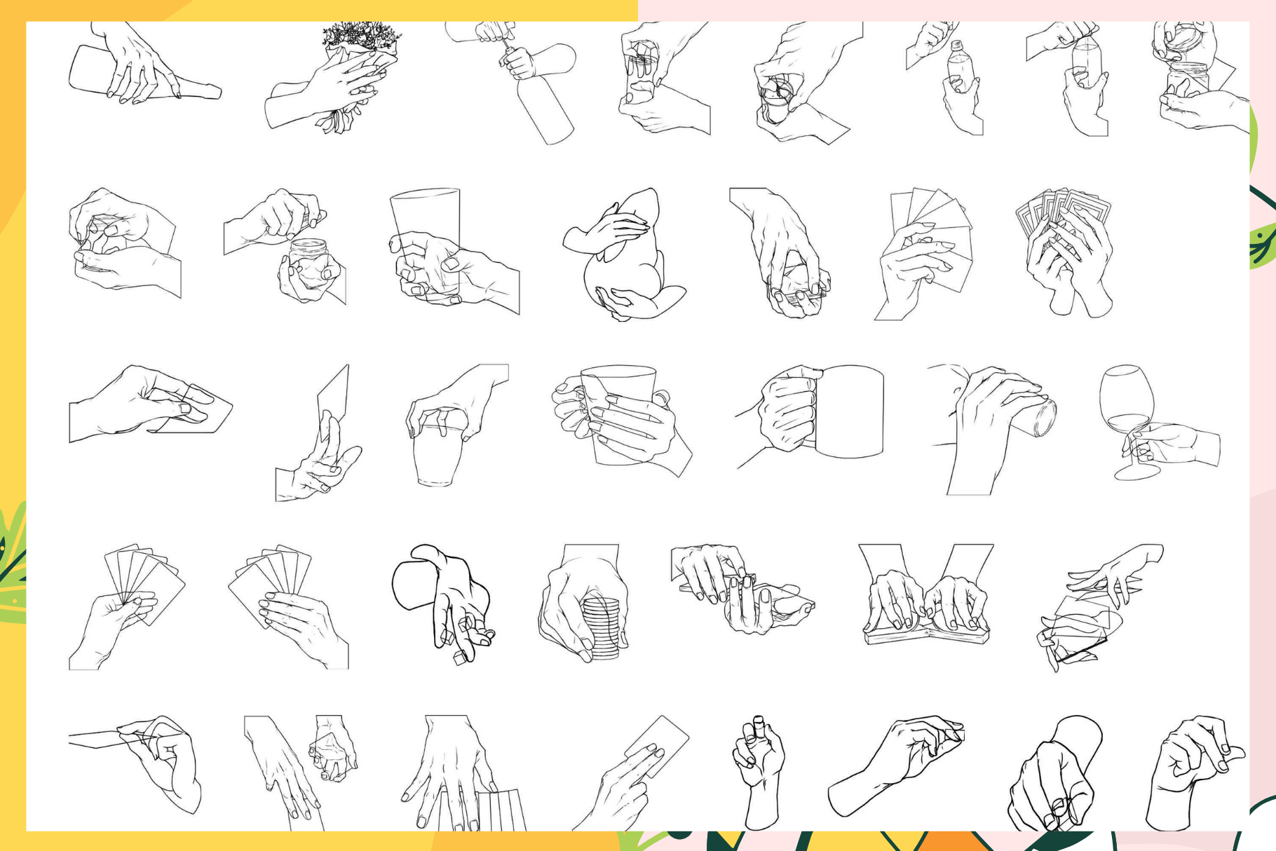 Hands In Action Set – 90 Procreate Stamps for Artists - Cozy Brushery