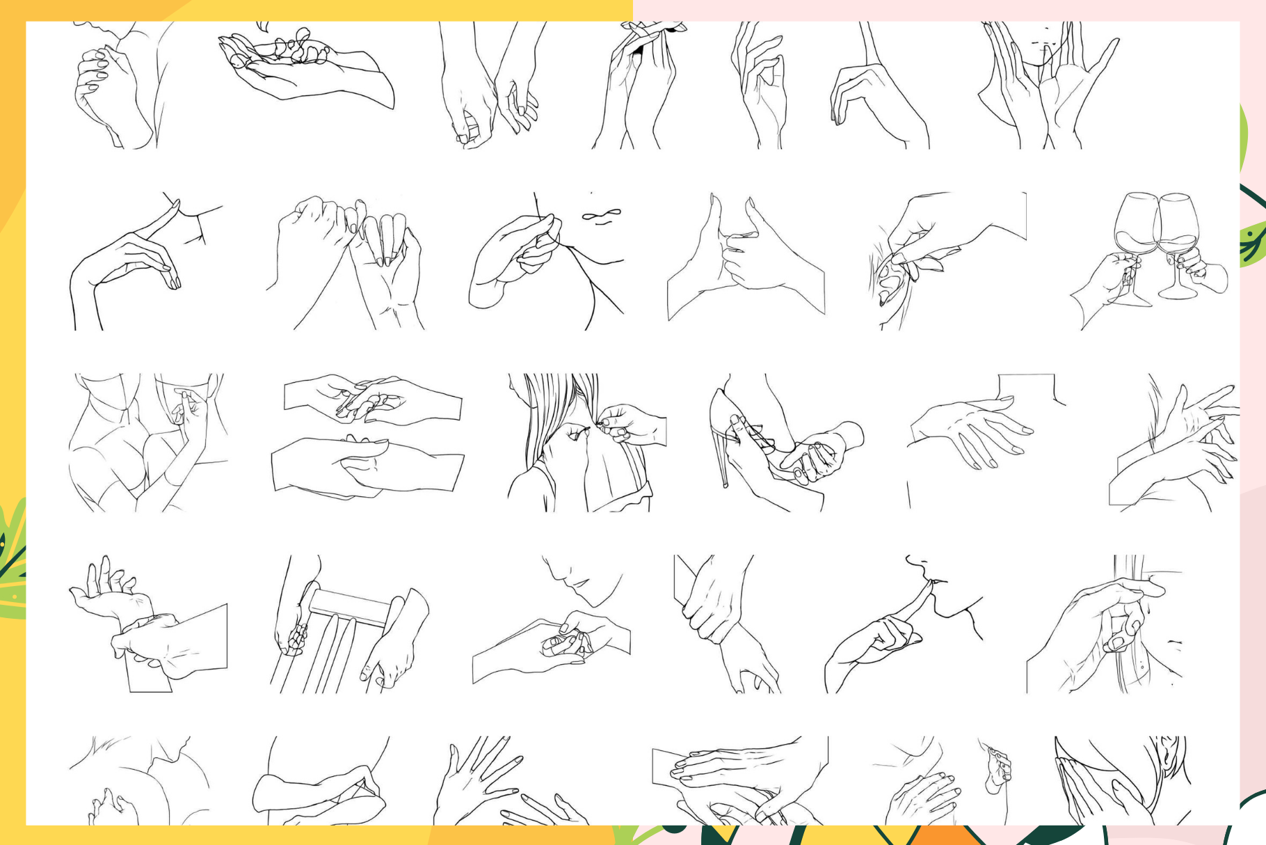 Hands In Love Set – 60 Procreate Stamps For Couples - Cozy Brushery