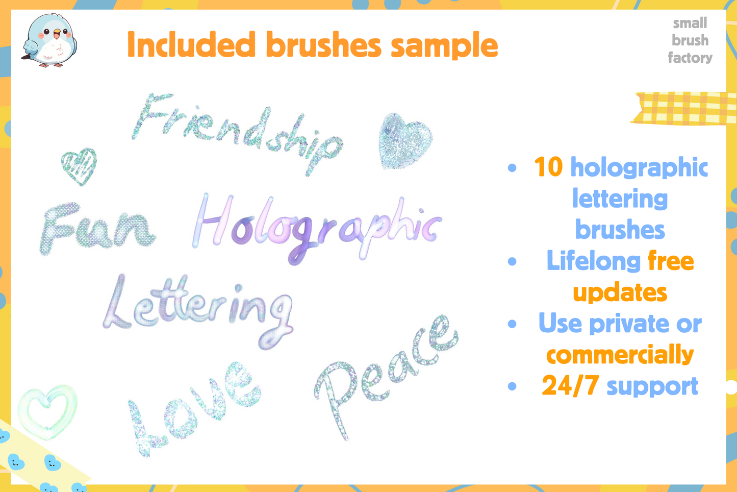Holographic Glitter Fun – 70 Procreate Brushes Set - Cozy Brushery