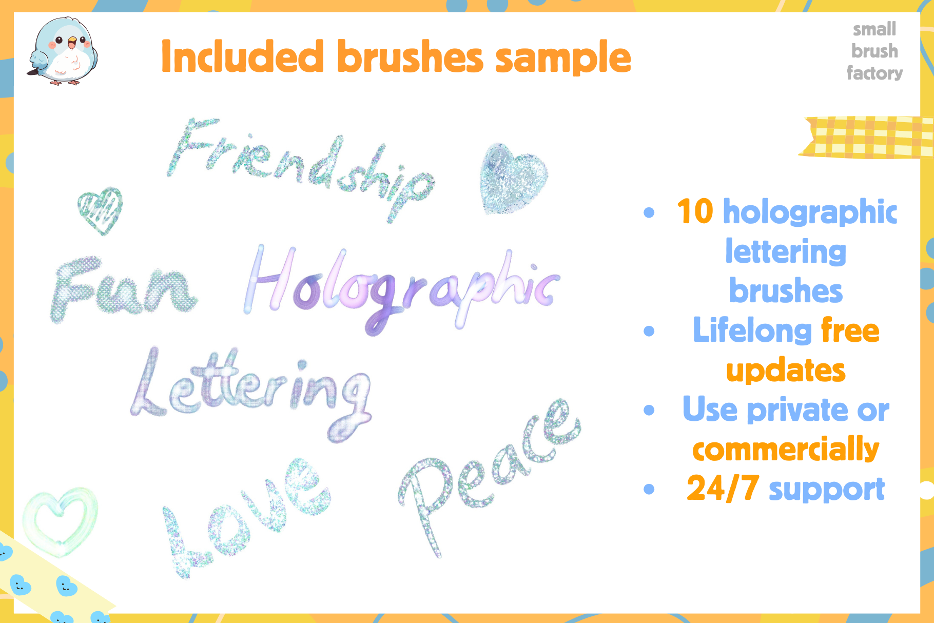 Holographic Glitter Fun – 70 Procreate Brushes Set - Cozy Brushery